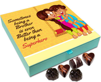 

Chocholik Rakhi Gift Box -Being Brother Is Better Than Being a Superhero - 9pc Truffles(108 g)
