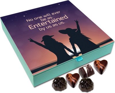 

Chocholik Friendship Gift - No One Will Ever Be As Entertained By Us As Us. - 9 Pc Truffles(108 g)