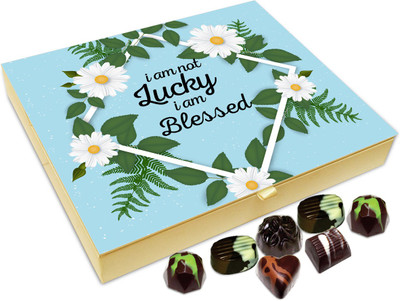 

Chocholik Gift Box - I Am Not Lucky I Am Blessed - 20pc Truffles(240 g)