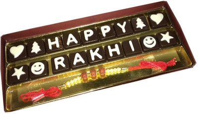 

Swankit's Happy Rakhi Message Box With A Rakhi Bars(120 g)