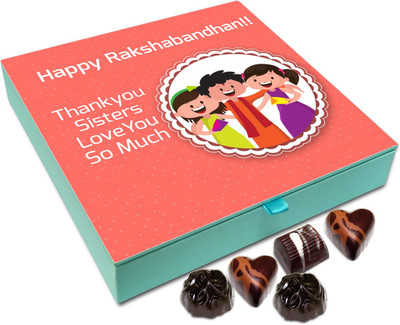 

Chocholik Rakhi Gift Box - Thankyou Sisters Love You So Much - 9pc Truffles(108 g)
