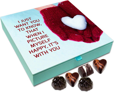 

Chocholik Gift Box - When i picture myself happy, it's with you - 9pc Truffles(108 g)