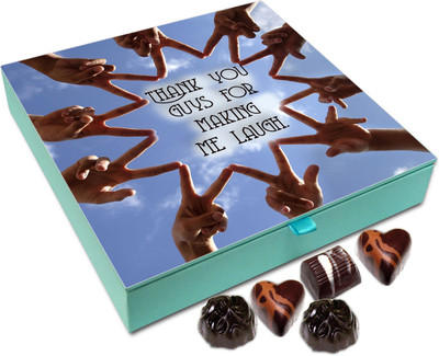

Chocholik Friendship Gift - Thank You Guys For Making Me Laugh. - 9 Pc Truffles(108 g)