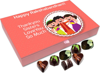 

Chocholik Rakhi Gift Box - Thankyou Sisters Love You So Much - 12pc Truffles(144 g)