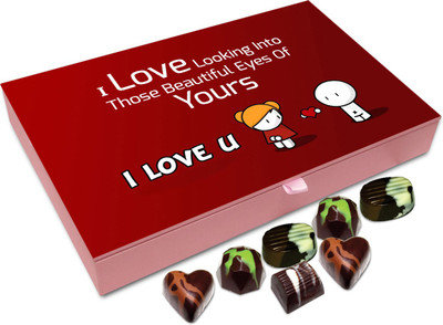

Chocholik Gift Box - I love looking into those beautful eyes of yours - 12pc Truffles(144 g)