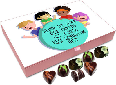 

Chocholik Friendship Gift - Never Let Your Best Friends Get Lonely... Keep Disturbing Them - 12 Pc Truffles(144 g)