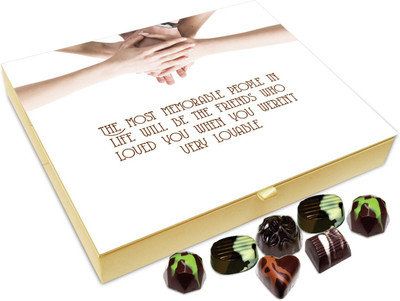 

Chocholik Friendship Gift - The Most Memorable People In Life Will Be The Friends - 20 Pc Truffles(240 g)