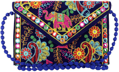 

SUVASANA Casual Blue Clutch