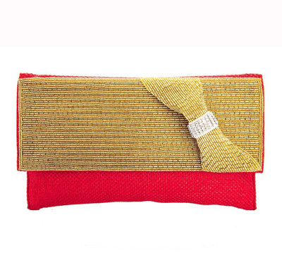 

Utsavi Party Gold, Red Clutch