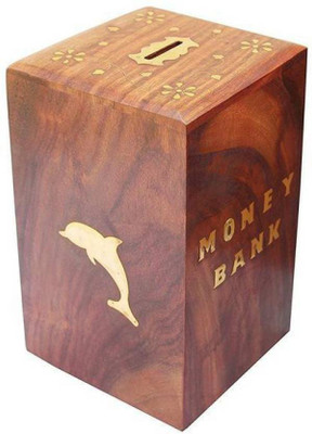 

CraftOnline Money Bank - Large Piggy Bank - Dolphin Home Decor - Coin Box for Kids & Adult Gifts Coin Bank(Brown)