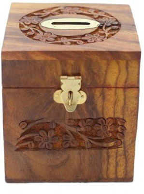 

MartCrown Square shaped Coin Bank(Brown)