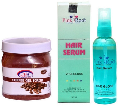 

Pink Root Coffee Gel Scrub 500ml and Hair Serum 100ml(Set of 2)