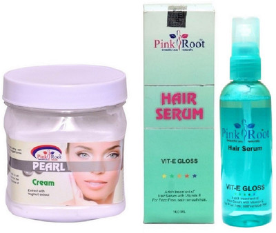 

Pink Root Pearl Cream 500ml and Hair Serum 100ml(Set of 2)