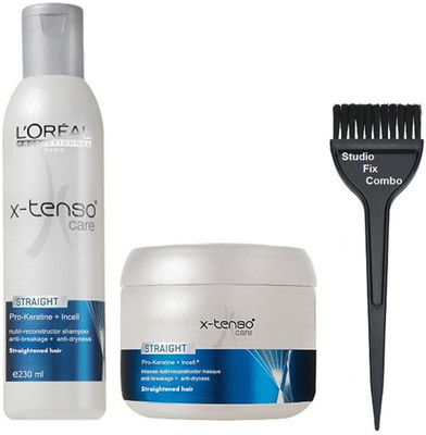 

Studio Fix Combo Hair Brush&L'oreal X-tenso Straight Care Shampoo + Conditioner(Set of 3)