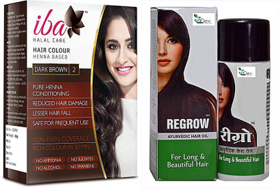 

iba halal Iba Dark Brown Hair Color & Regrow Hair Oil(Set of 2)