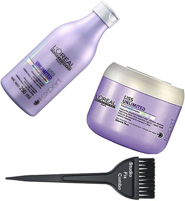 

Studio Fix Combo Hair Brush&L'oreal Professional Liss Unlimited Hair Spa Hair Mask, Liss Unlimited Shampoo(Set of 3)