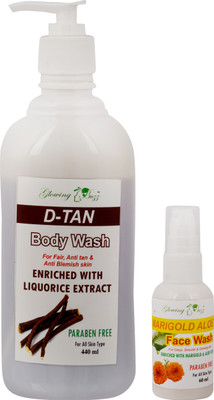 

Glowing Buzz Combo of D-TAN Body Wash and Marigold Aloe Face Wash(Set of 1)