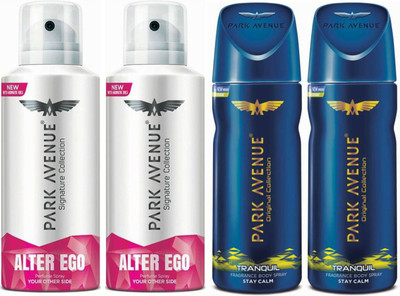 

Park Avenue 2 Alter Ego & 2 Tranquil Body Spray - For Men(520 ml, Pack of 4)