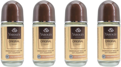

Yardley London Orignal Deodorant Roll-On Alcohol Free 50ML Each (Pack of 4) Deodorant Roll-on - For Men(200 ml, Pack of 4)