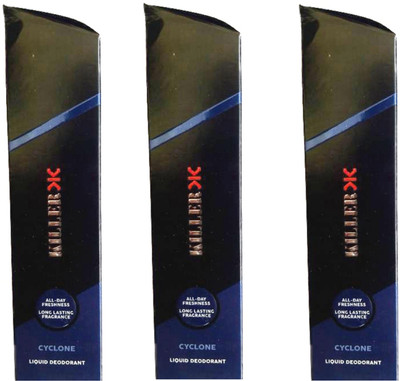 

Killer Cylcone Deodorant Body Spray 150ML Each (Pack of 3) Perfume Body Spray - For Men & Women(450 ml, Pack of 3)
