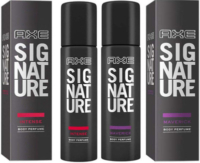 

AXE SIGNATURE INTENSE BODY PERFUME 122 ML + SIGNATURE MAVERICK BODY PERFUME 122 ML Deodorant Spray - For Men & Women(122 ml, Pack of 2)