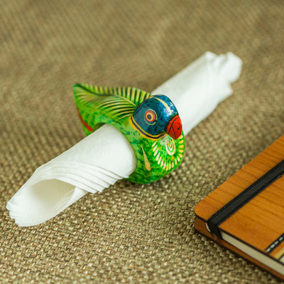 

ExclusiveLane 1 Compartments Wood Napkin Holder(Green)