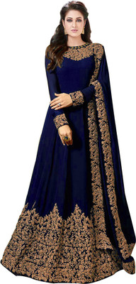 Trilok Fab Anarkali Gown(Dark Blue) Flipkart
