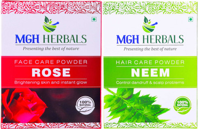 

MGH Herbals Rose & Neem Powder Pack of 2 (Each 100grm)(200 g)