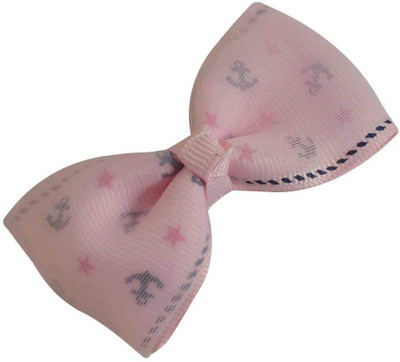 

Sarah Light Pink Single Bow Clip with Anchor and Star Printed for Girls Hair Clip(Pink)