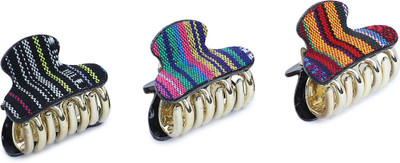 

SVAZ Handmade Fabric Hair claw / Hair clutcher / Hair accessories for Women and Girls Set of 3 Hair Claw(Multicolor)
