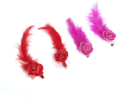 

SVAZ Floral Feathers Combo of Hair Pins Hair Clips for Girls and Baby Hair Pin(Red)
