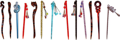 

GRIPP Combo of Multi Color Juda Sticks Bun Stick(Multicolor)