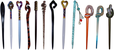 

Mopi Combo of Multi Color Juda Sticks Bun Stick(Multicolor)