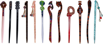 

GOPIYA Combo of Multi Color Juda Sticks Bun Stick(Multicolor)