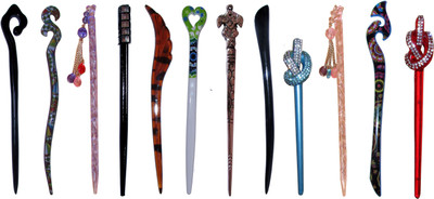 

Moki Combo of Multi Color Juda Sticks Bun Stick(Multicolor)