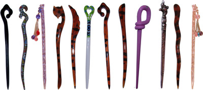 

KUNL Combo of Multi Color Juda Sticks Bun Stick(Multicolor)