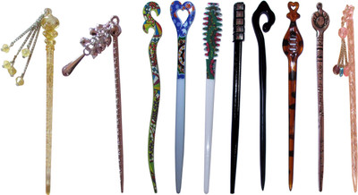 

MAUSI Combo of Multi Color Juda Sticks Bun Stick(Multicolor)