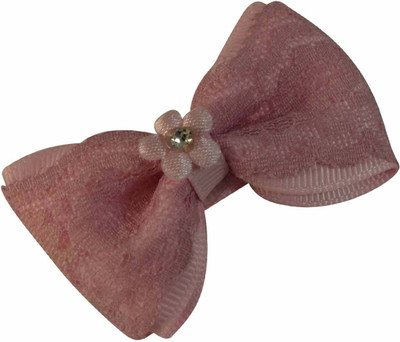 

Sarah Light Pink Single Bow Clip with Lace and Flower for Girls Hair Clip(Pink)