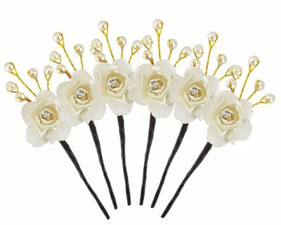 

AASA Hair Accessory Set, Juda Pins For Hair For Women And Girls, set of 6 (White) Hair Pin(White)