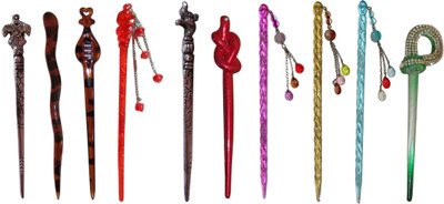 

NIRALA Combo of Multi Color Juda Sticks Bun Stick(Multicolor)