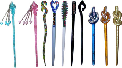 

Gossip Combo of Multi Color Juda Sticks Bun Stick(Multicolor)