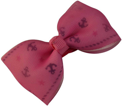 

Sarah Dark Pink Single Bow Clip with Anchor and Star Printed for Girls Hair Clip(Pink)