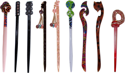 

HUKKUM Combo of Multi Color Juda Sticks Bun Stick(Multicolor)