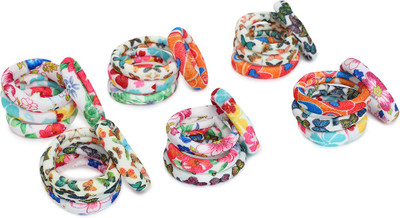 

SVAZ Ponytail Holder Floral design, Hair elastics, Rubber Bands for Girls and Women - pack of 2 Rubber Band(Multicolor)