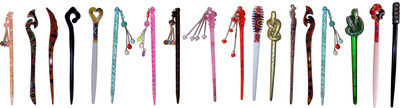 

GUDDUSHUBHA Combo of Multi Color Juda Sticks Bun Stick(Multicolor)