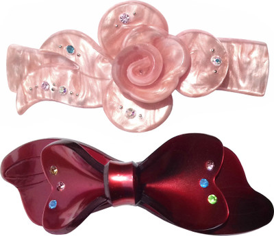 

Shreya Collection Combo of 2 Multicolour Shiny Hair Ponytail Barrette Clutcher Clip Alligator Buckle - 10068.18 Hair Clip(Multicolor)