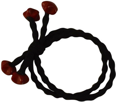 

Sarah 1 pcs Basic Style Black Double Rubber Band Knot with Red Stars - Pack of 1 pcs Rubber Band(Black)