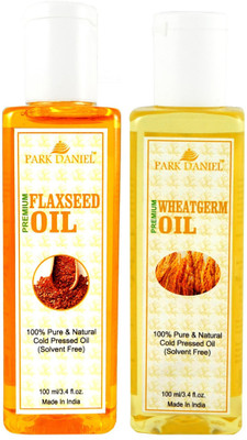 

Park Daniel Organic Flaxseed oil and Wheatgerm oil - Natural & Undiluted combo of 2 bottles of 100 ml (200ml)(200 ml)