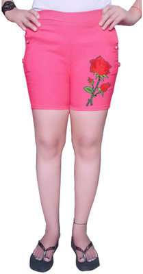 

Rzlecort Short For Girl's Casual Solid Cotton(Pink, Pack of 1
