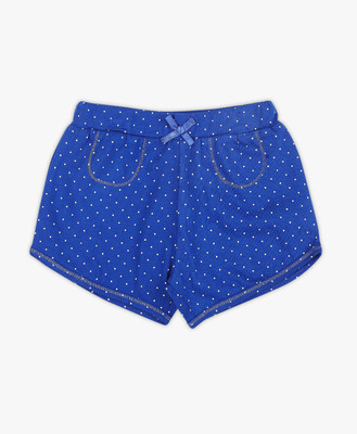 

PINK & BLUE by fbb Short For Girls Casual Polka Print Cotton(Blue, Pack of 1, R.blue